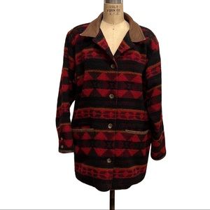 Eddie Bauer Southwestern, Wool Blend, Blanket Coat, western style